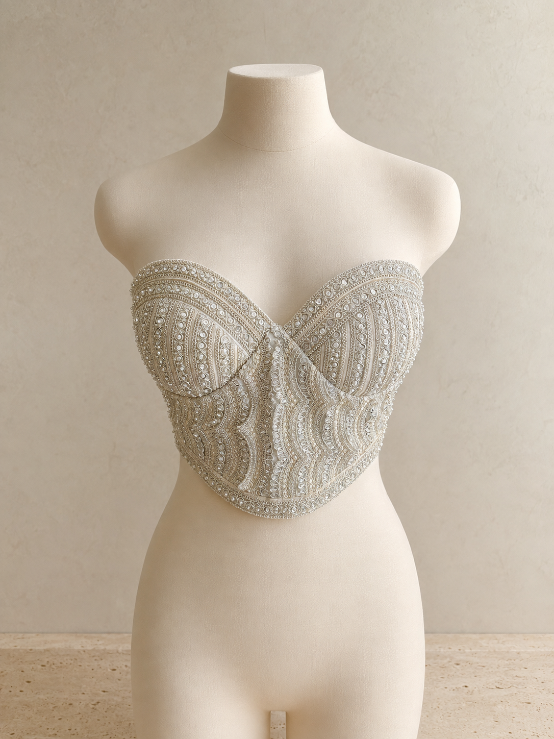 STRAPLESS BEADED CORSET