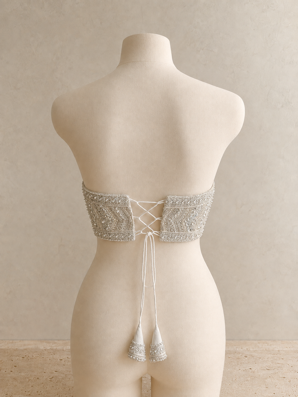 STRAPLESS BEADED CORSET