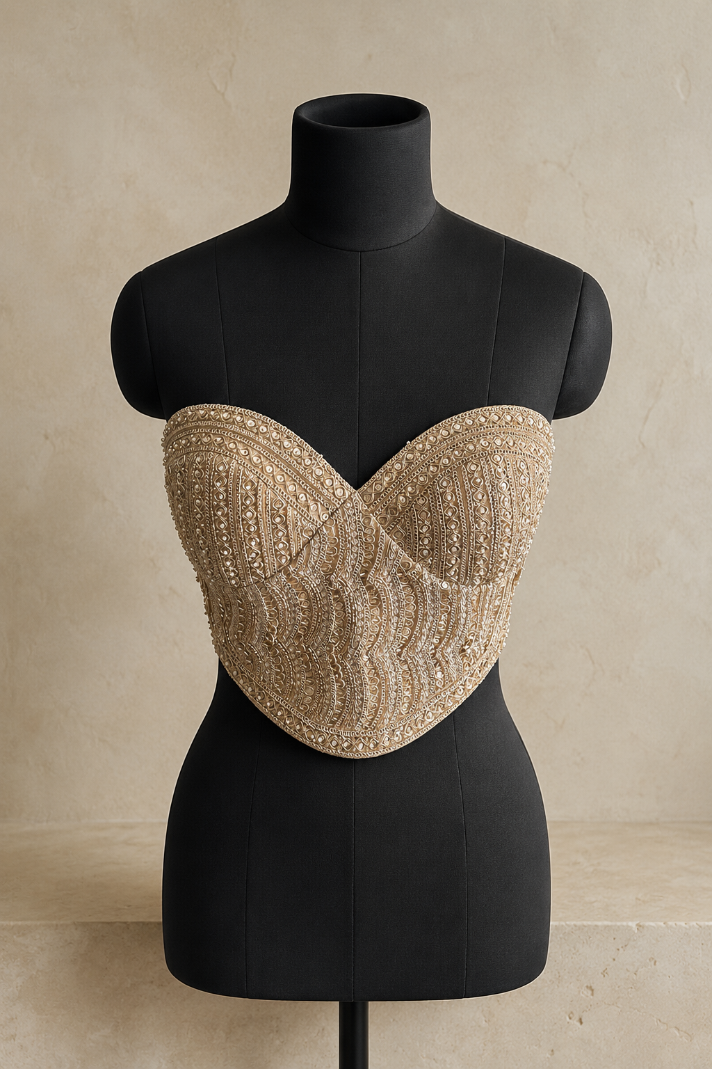 STRAPLESS BEADED CORSET